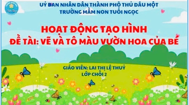 TH-"VẼ TÔ MÀU VUỜN  HOA"