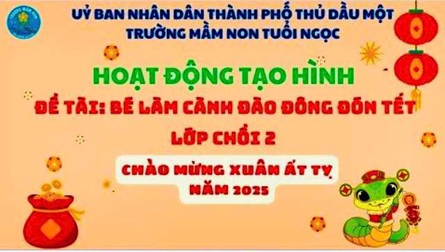HĐTH "BÉ LÀM CÀNH ĐÀO ĐÔNG ĐÓN TẾT"