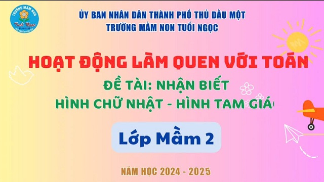 LQVT: Nhận biết hình chữ nhật - hình tam giác