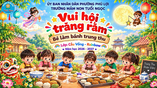 LÀM BÁNH ĐÓN TRUNG THU - CẦU VỒNG