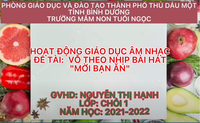 VỖ THEO NHỊP BÀI HÁT MỜI BẠN ĂN