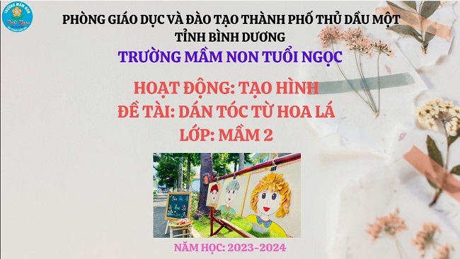 Tạo hình "Dán tóc từ hoa lá"